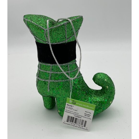 Halloween Witch Decor Set: Glitter Pumpkin Sign Hat & Boot - Picture 7 of 11
